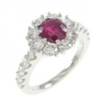 PT フラワー ルビー リング 1.196CT