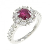 PT フラワー ルビー リング 1.196CT