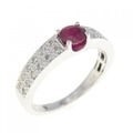 K18WG ルビー リング 0.37CT