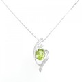 K18WG ペリドット ネックレス 3.28CT