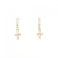 K18YG クロス ダイヤモンド ピアス 0.20CT