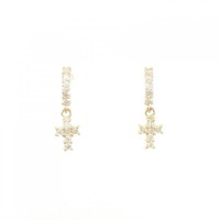 K18YG クロス ダイヤモンド ピアス 0.20CT