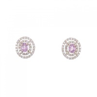 【新品】K18PG パパラチアサファイヤ ピアス 0.536CT