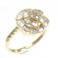K18YG フラワー ダイヤモンド リング 0.50CT
