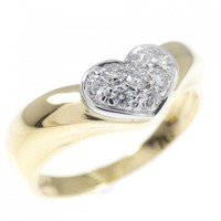 750YG/750WG パヴェ ハート ダイヤモンド リング 0.13CT