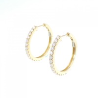 【新品】K18YG フープ ダイヤモンド ピアス 0.802CT