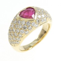 K18YG ハート ルビー リング 1.08CT