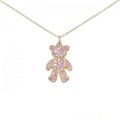 K18PG ベア サファイヤ ネックレス 0.60CT 拡散処理未検査