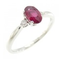 K18WG ルビー リング 0.64CT