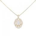 K18YG ダイヤモンド ネックレス 1.013CT H VS1 エメラルドカット