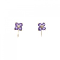 タサキ フラワー アメジスト イヤリング