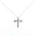K14WG クロス ダイヤモンド ネックレス 0.15CT