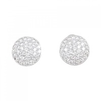 K18WG パヴェ ダイヤモンド ピアス 1.49CT