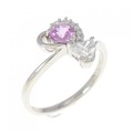 PT ハート サファイヤ リング 0.31CT