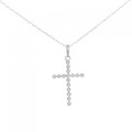 K18WG クロス ダイヤモンド ネックレス 0.10CT
