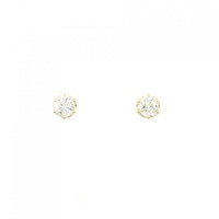 K18YG ソリティア ダイヤモンド ピアス 0.30CT