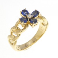 K18YG フラワー サファイヤ リング 0.62CT