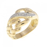 K18YG/PT ダイヤモンド リング 0.02CT