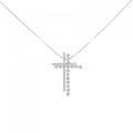 K18WG クロス ダイヤモンド ネックレス 0.25CT