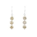 K18WG スリーストーン ダイヤモンド ピアス 2.00CT