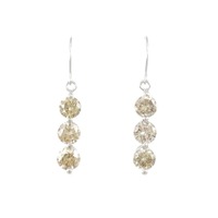 K18WG スリーストーン ダイヤモンド ピアス 2.00CT