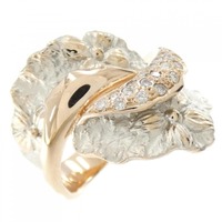 K18PG/K18WG フラワー ダイヤモンド リング 0.21CT