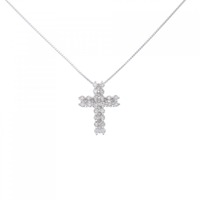 K18WG クロス ダイヤモンド ネックレス 0.50CT