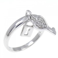 K18WG ハート×キー ダイヤモンド リング 0.05CT