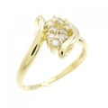 K18YG フラワー ダイヤモンド リング 0.16CT