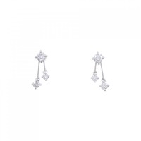 PT スリーストーン ダイヤモンド ピアス 0.52CT