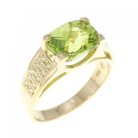 K18YG ペリドット リング 3.10CT
