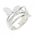 750WG バタフライ ダイヤモンド リング 0.25CT