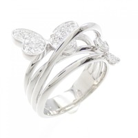 750WG バタフライ ダイヤモンド リング 0.25CT