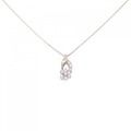 K18PG フラワー ダイヤモンド ネックレス 0.30CT
