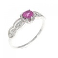 K18WG ハート ルビー リング 0.25CT