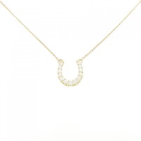 K18YG ホースシュー ダイヤモンド ネックレス 0.21CT