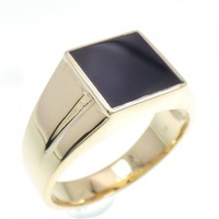 【新品】K18YG オニキス リング