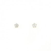 K14PG ソリティア ダイヤモンド ピアス 0.28CT