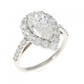 【リメイク】PT ダイヤモンド リング 1.364CT H SI1 ペアシェイプ