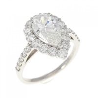 【リメイク】PT ダイヤモンド リング 1.364CT H SI1 ペアシェイプ