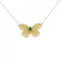 ヴァンクリーフ&アーペル バタフライ エメラルド ネックレス 0.43CT