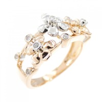 K18PG/K18WG フラワー ダイヤモンド リング 0.08CT