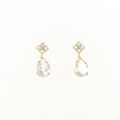 K18YG ホワイトトパーズ ピアス 2.00CT