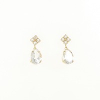 K18YG ホワイトトパーズ ピアス 2.00CT