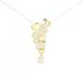 K18YG ハート ダイヤモンド ネックレス 0.40CT