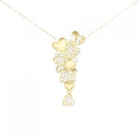 K18YG ハート ダイヤモンド ネックレス 0.40CT