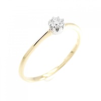 K18YG/K18WG ソリティア ダイヤモンド リング 0.06CT