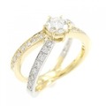 K18YG/PT ダイヤモンド リング 0.78CT