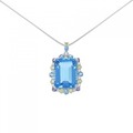 K14WG ブルートパーズ ネックレス 28.00CT