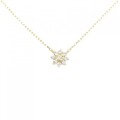K18YG フラワー ダイヤモンド ネックレス 0.15CT